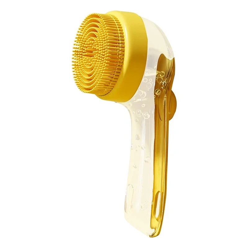 Long Handle Silicone Pet Bath Brush with Shampoo Dispenser