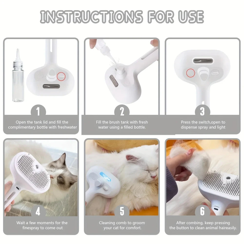 Steamy Pet Grooming Brush