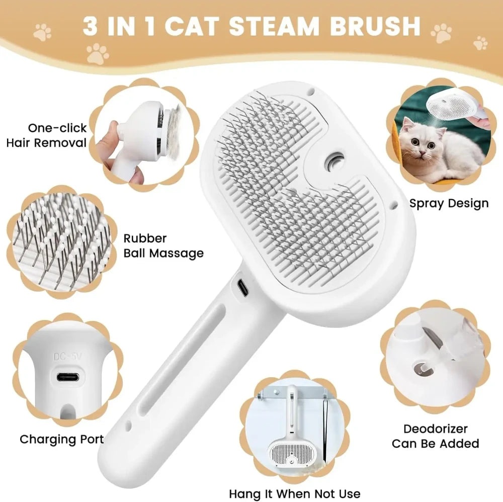 Steamy Pet Grooming Brush