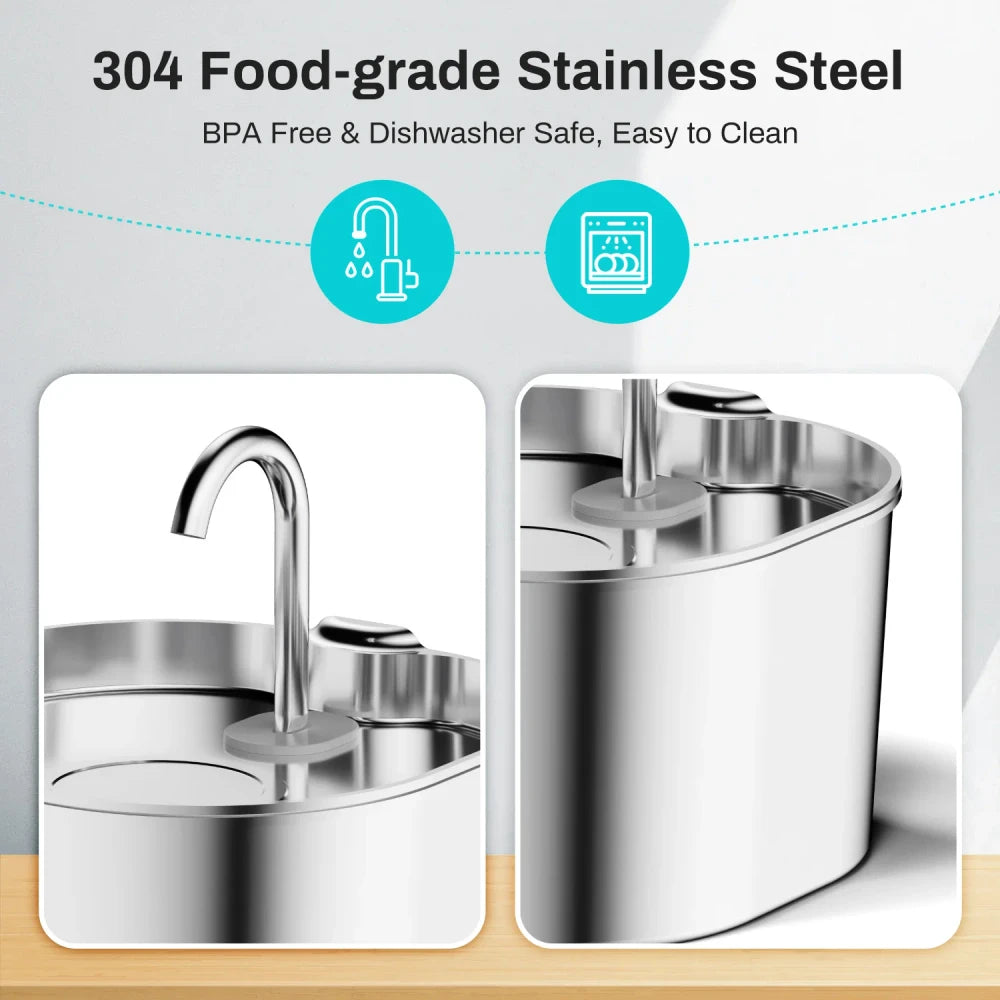 ZYFeeder Automatic Stainless Steel Cat Fountain