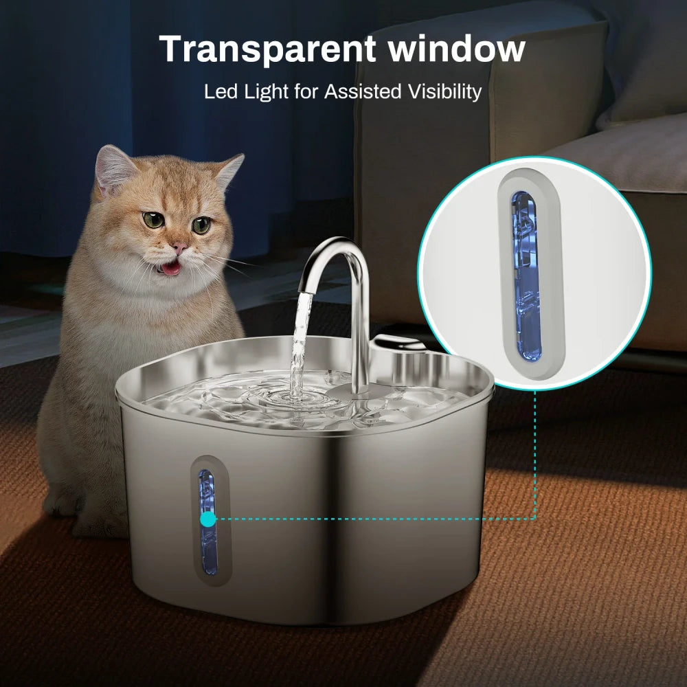 ZYFeeder Automatic Stainless Steel Cat Fountain