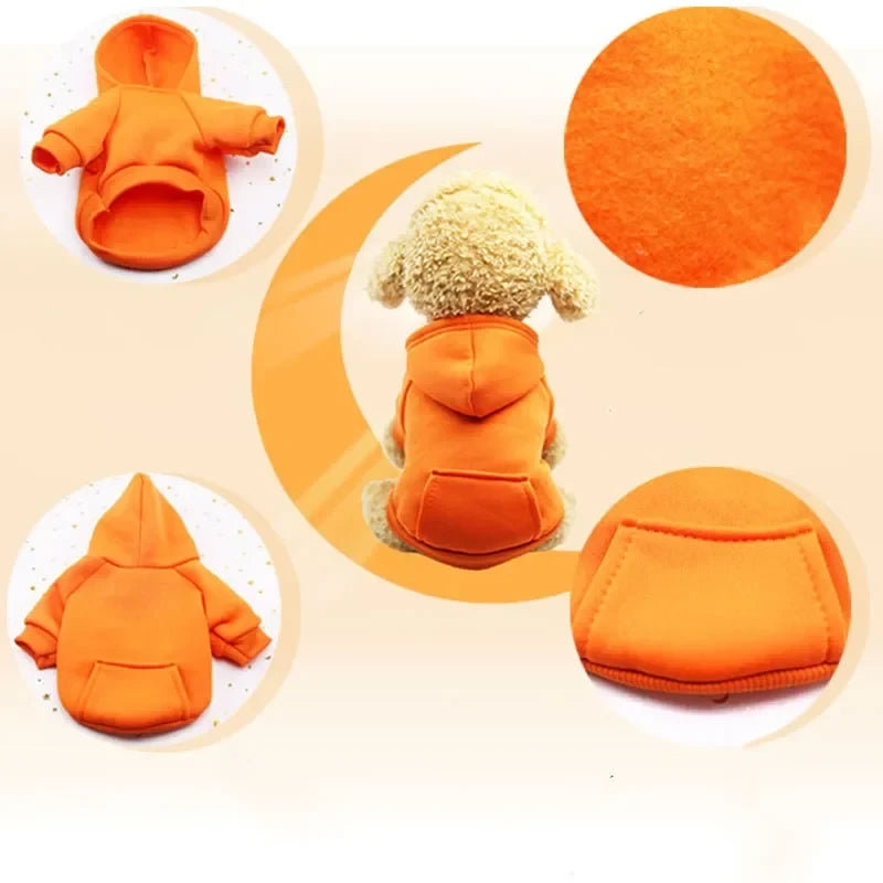 Solid Cotton Dog Hoodie
