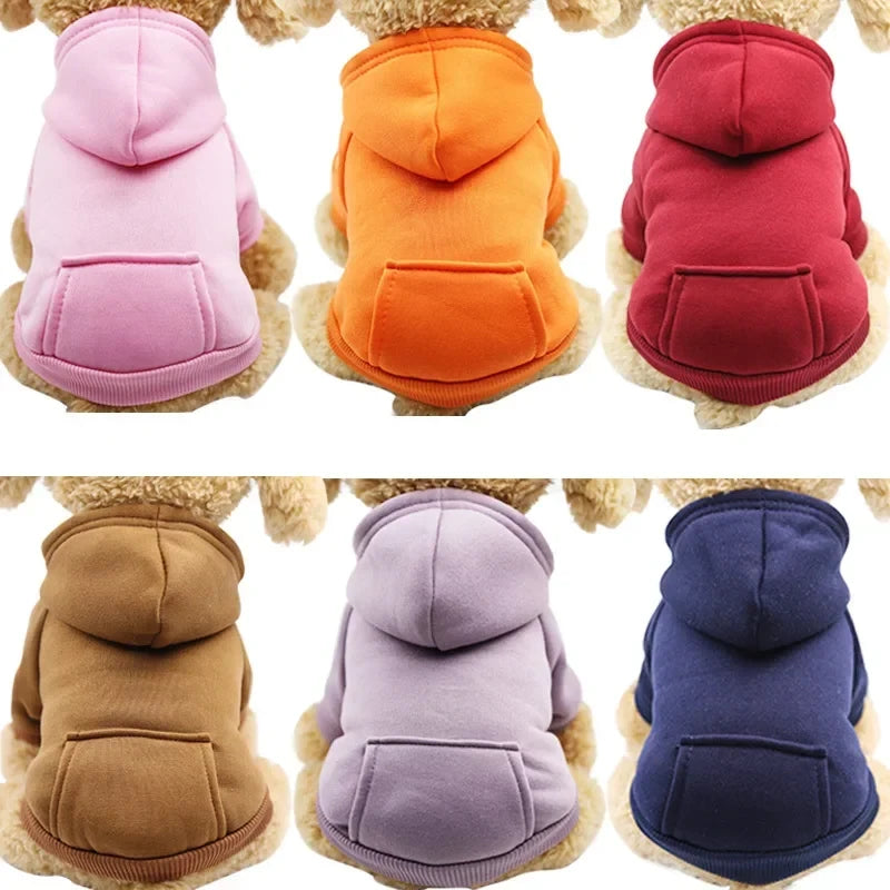 Solid Cotton Dog Hoodie