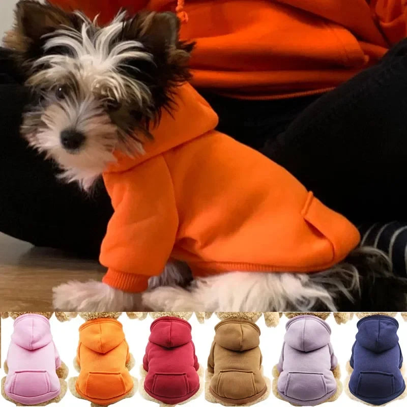 Solid Cotton Dog Hoodie